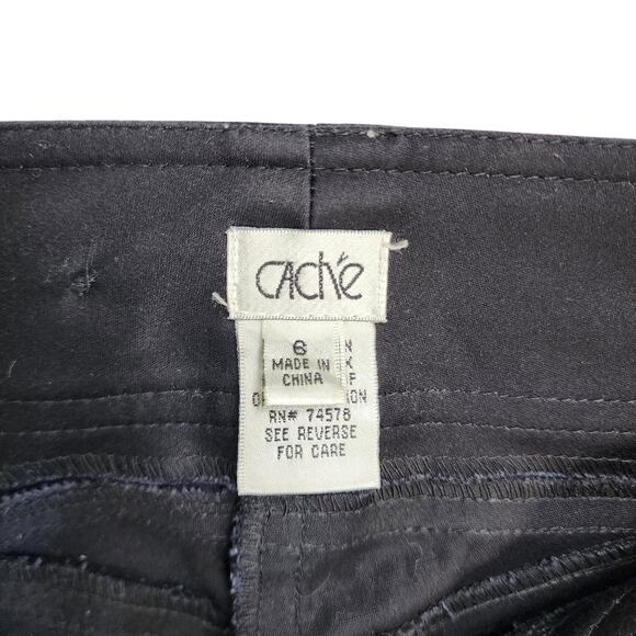 Cache Womens Vintage Cropped Pants Size 6 Black Y2K Grunge Streetwear - Picture 8 of 13
